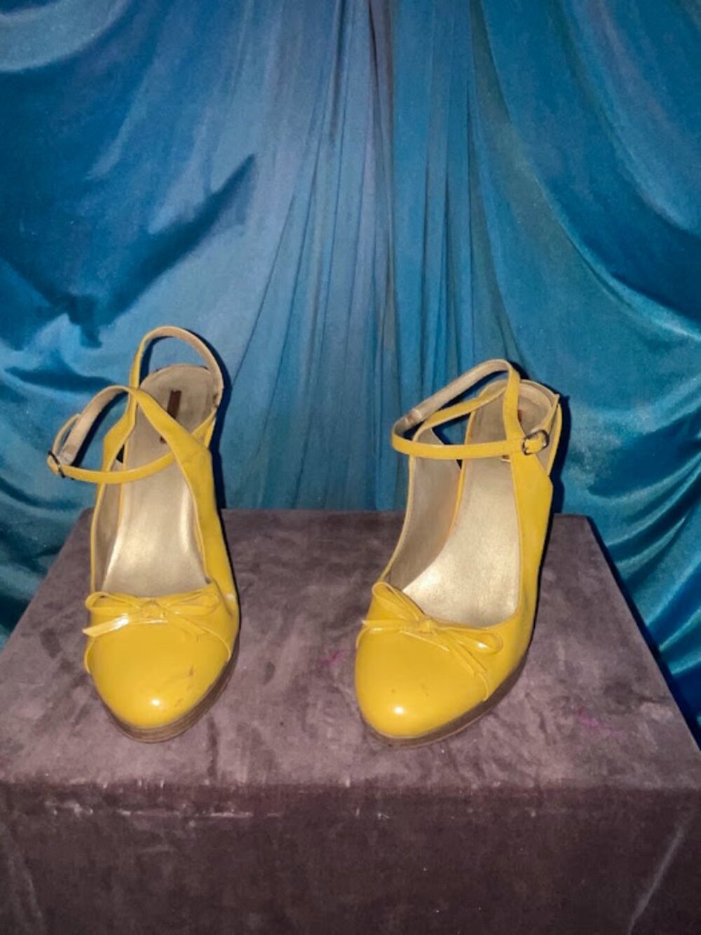 Yellow Bow Platform Stiletto Heels